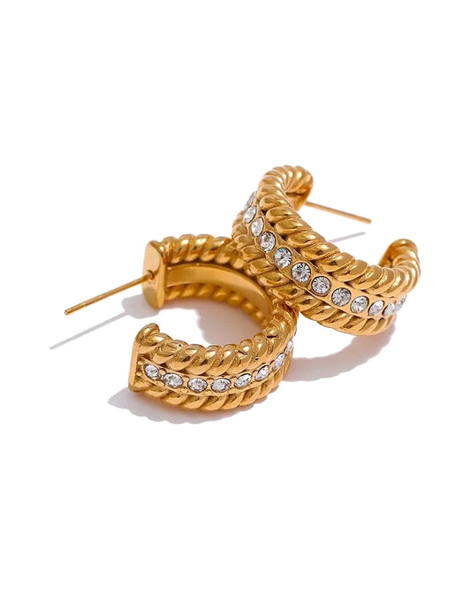 Twist Rope Hoop Earrings — front
