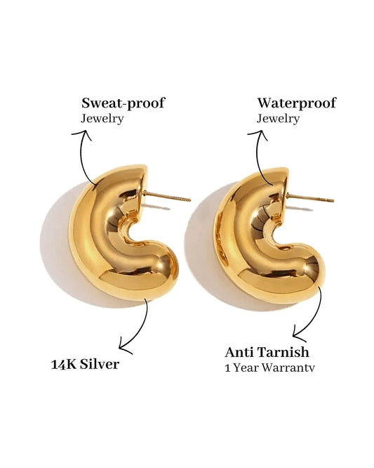 Mabel Love Chunky Gold Hoop Earrings (FREE OVER $90) — gold front