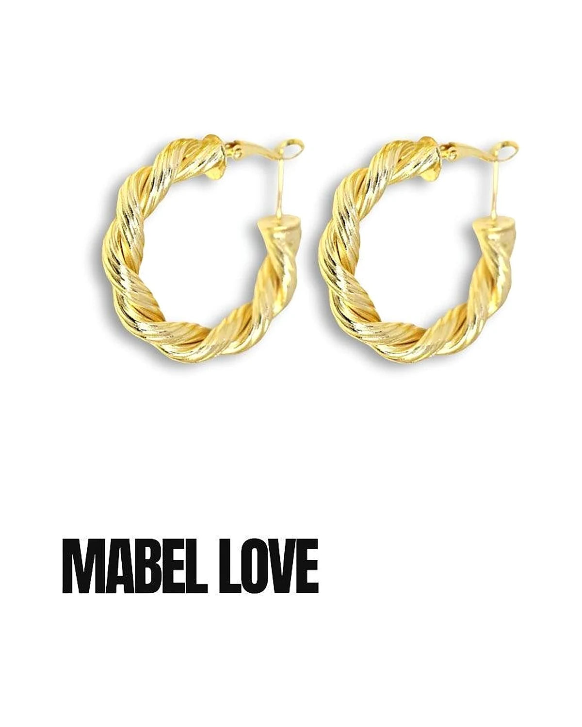 Twisted Gold Hoops — gold front