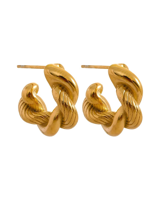 Nautical Hoop Earrings — gold front