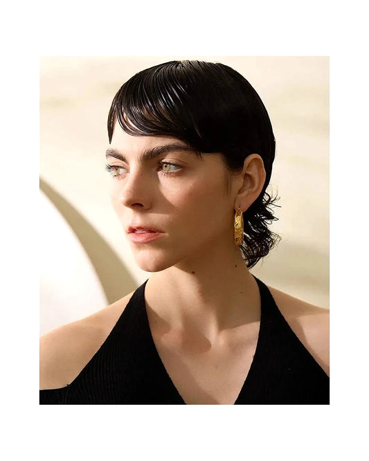 Ripple Hoop Earrings — gold front