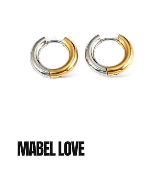Simple Silver & Gold Huggies — front