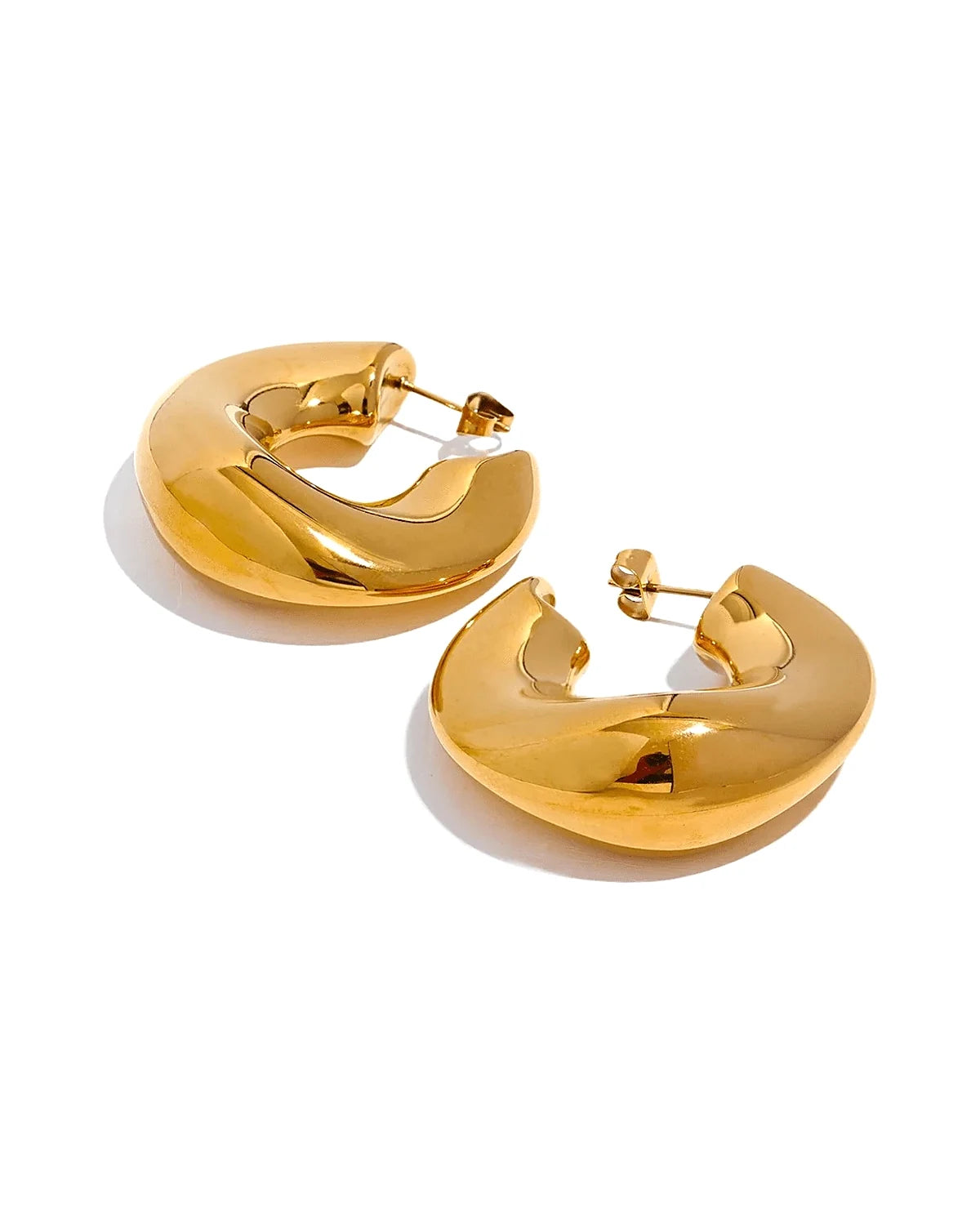 Luna Loops Hoop Earrings — gold front