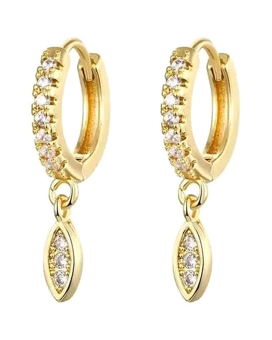 Gold Water Drop Earrings — gold front