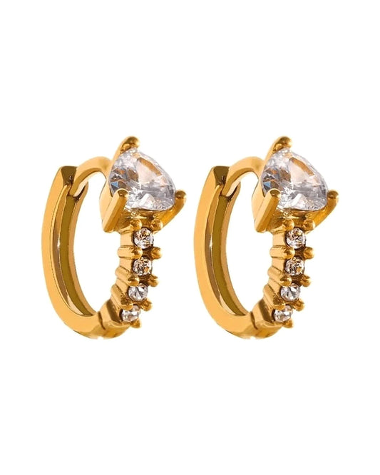 Gold Huggie Hoop Earrings — gold front