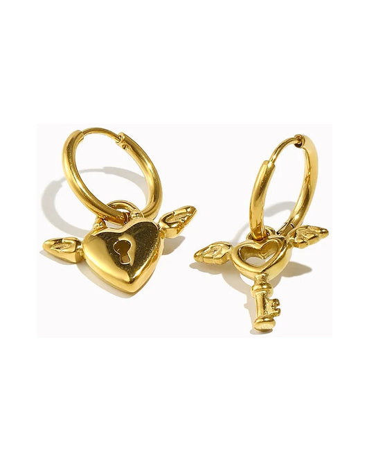 Eden Heart Hoop Earrings — front