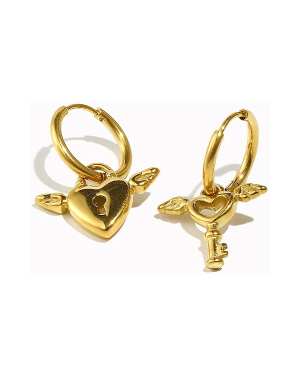 Eden Heart Hoop Earrings — front