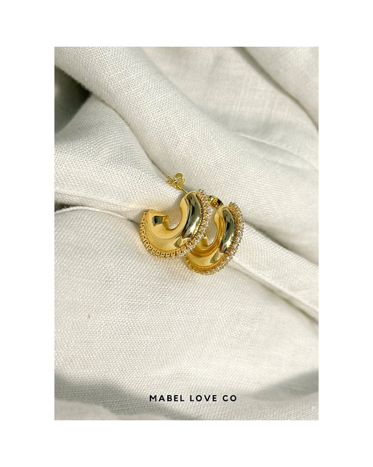 Chunky Zircon Earrings — front