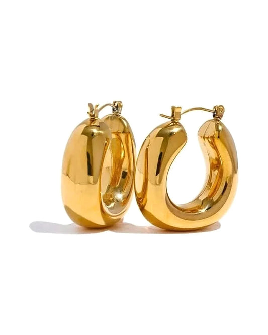 Chunky Hoop Earrings — front