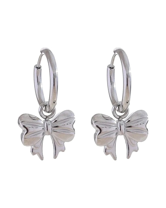 Charming Bow Earrings — silver front