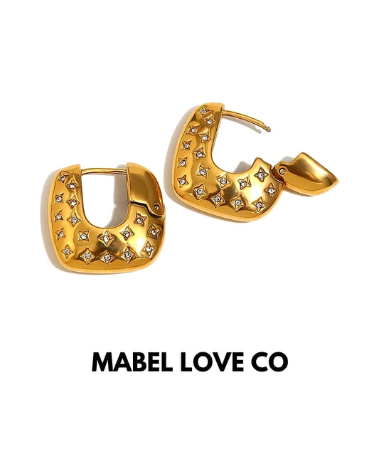 Stainless Steel Square Hoop Earrings — front