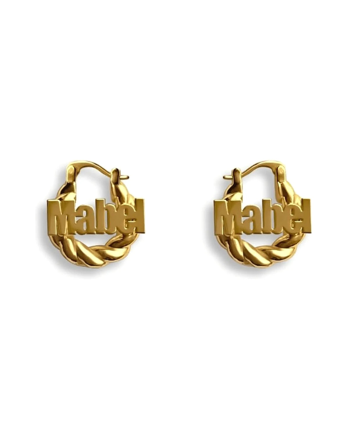 Name Hoop Earrings — front