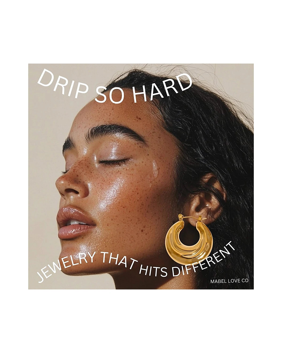 Gold Chunky Hoop Earrings — gold front