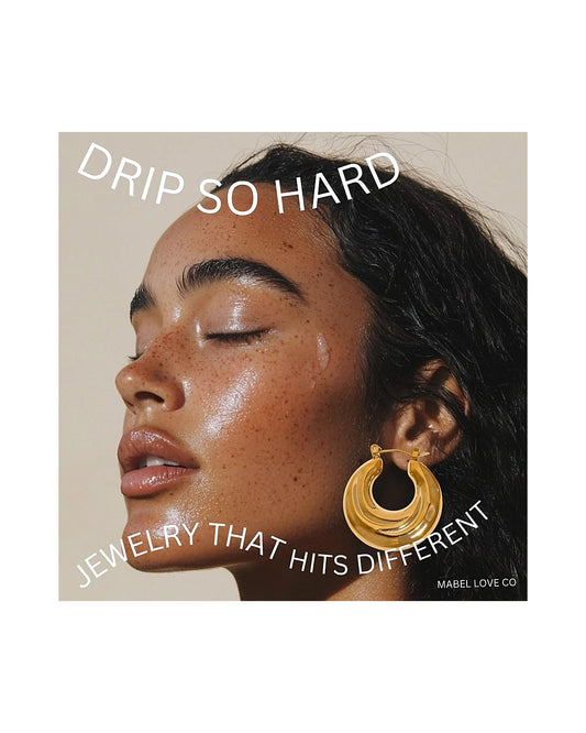 Gold Chunky Hoop Earrings — gold front