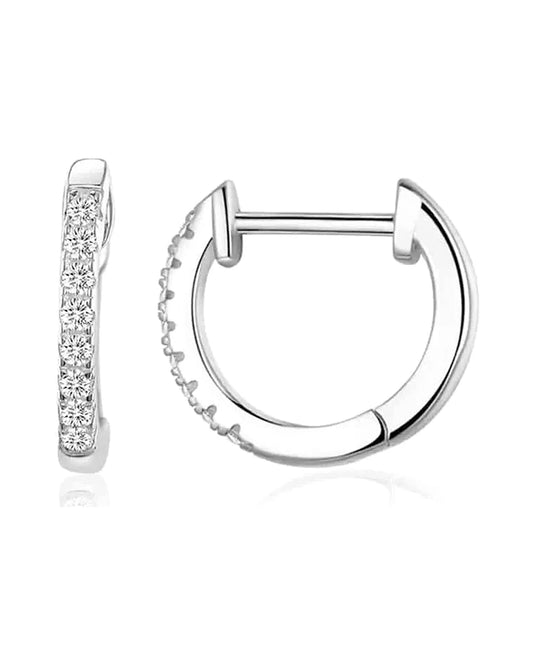Silver Huggies Earrings — silver front