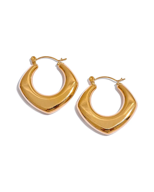 Aurora Arch Hoop Earrings — gold front
