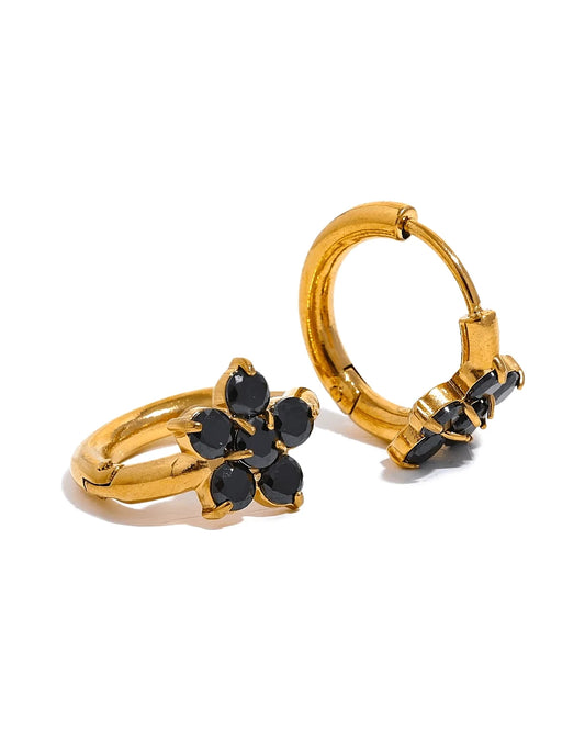 Floral Orbits Hoop Earrings — front