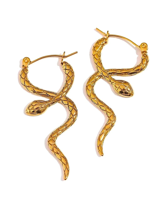 Snake Hoop Earrings — front
