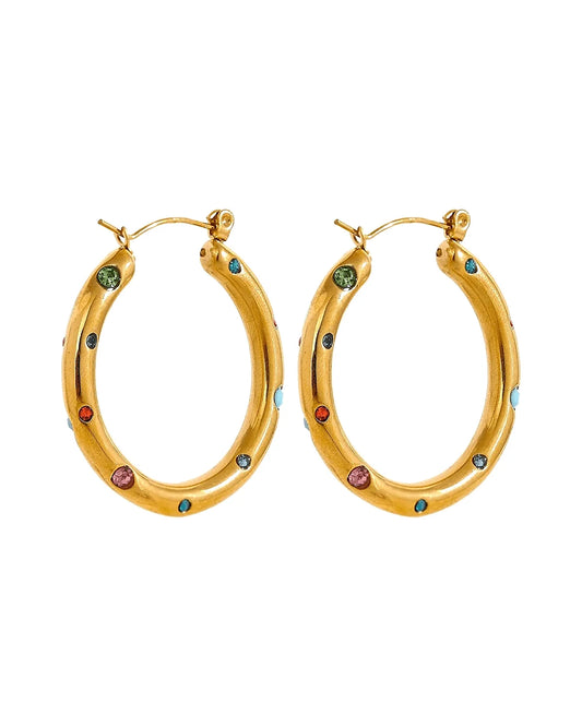 Kaleidoscope Bliss Hoop Earrings — front