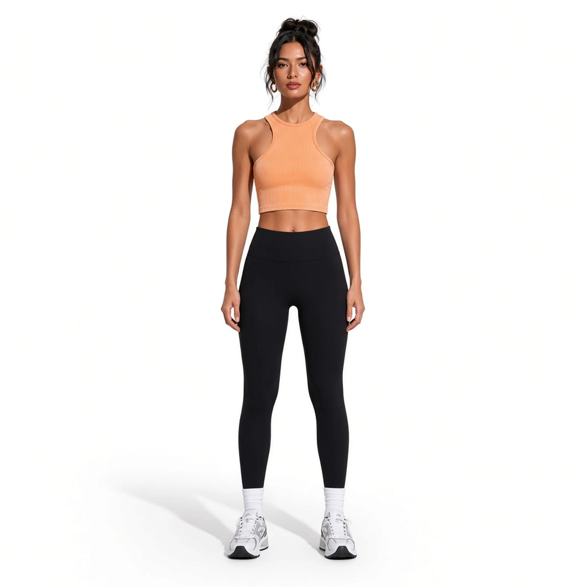 Washed Racer Back Tank Top — front