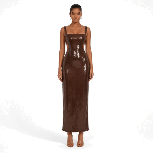 Brown Maxi Dress — front