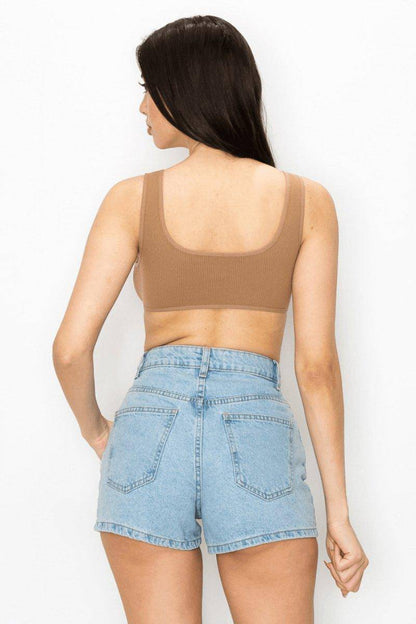 Front Twist V Neck Crop Top