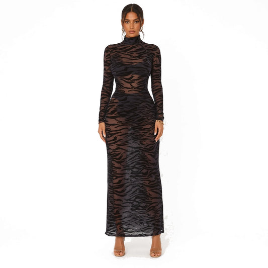 Tiger Mesh Midi Dress — front