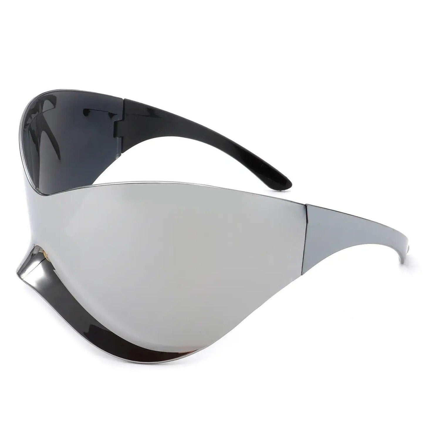 Futuristic Oversized Rimless Sunglasses