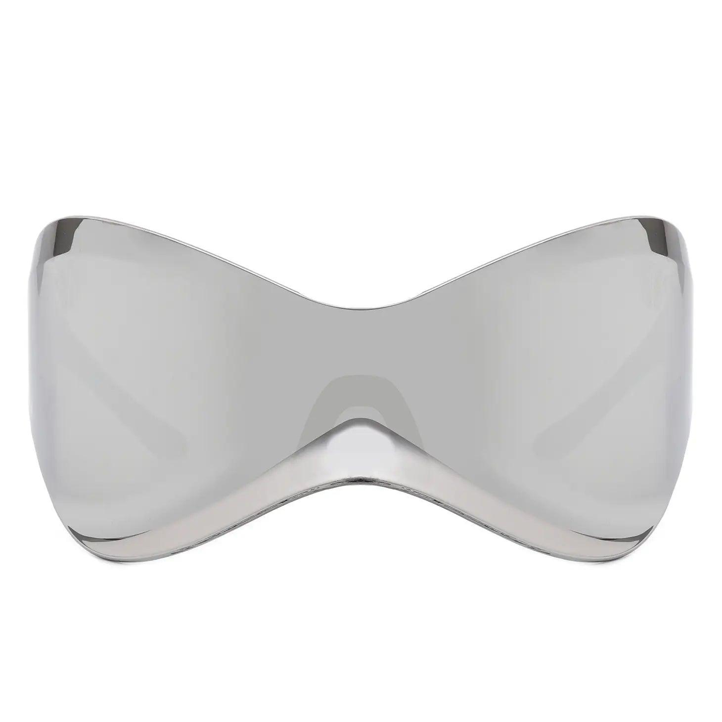 Futuristic Oversized Rimless Sunglasses