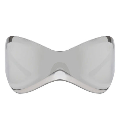 Futuristic Oversized Rimless Sunglasses