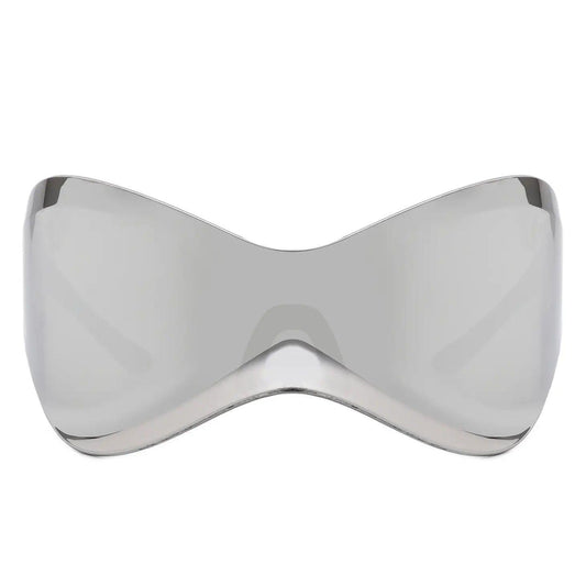 Futuristic Oversized Rimless Sunglasses