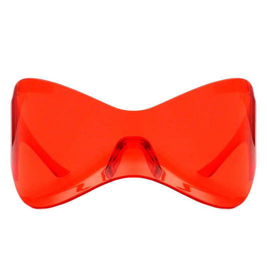Futuristic Oversized Rimless Sunglasses