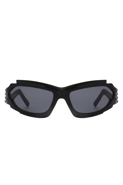 Futuristic Rectangle Wrap Around Sunglasses