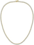 18K White Gold Plated Classic Tennis Necklace, [product type]