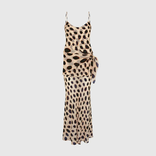 Cheetah Print Cowl Neck Maxi Dress — ghost front