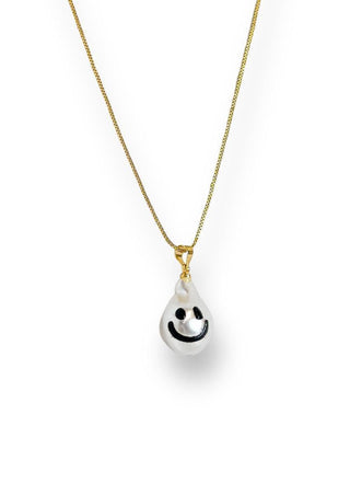 Ghost Happy Face Charm Necklace