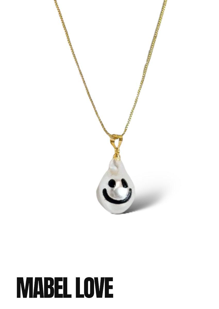 Ghost Happy Face Charm Necklace