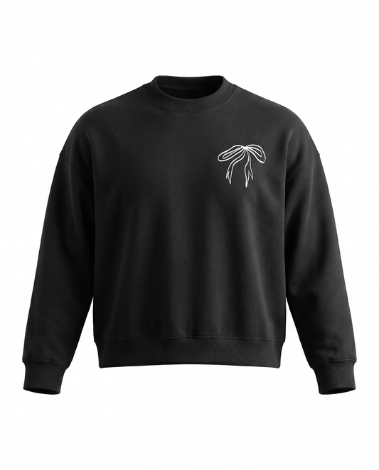 Bow Side Slit Sweatshirt