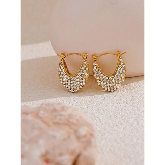 Gold Glistening Hoop Earrings
