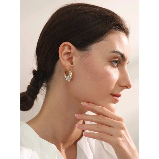 Gold Glistening Hoop Earrings