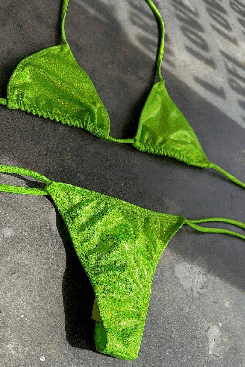 GLITTER GREEN 2 PIECE BIKINI