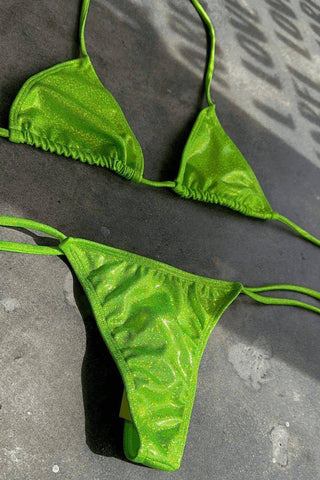 GLITTER GREEN 2 PIECE BIKINI - Mabel Love Co - Swimwear