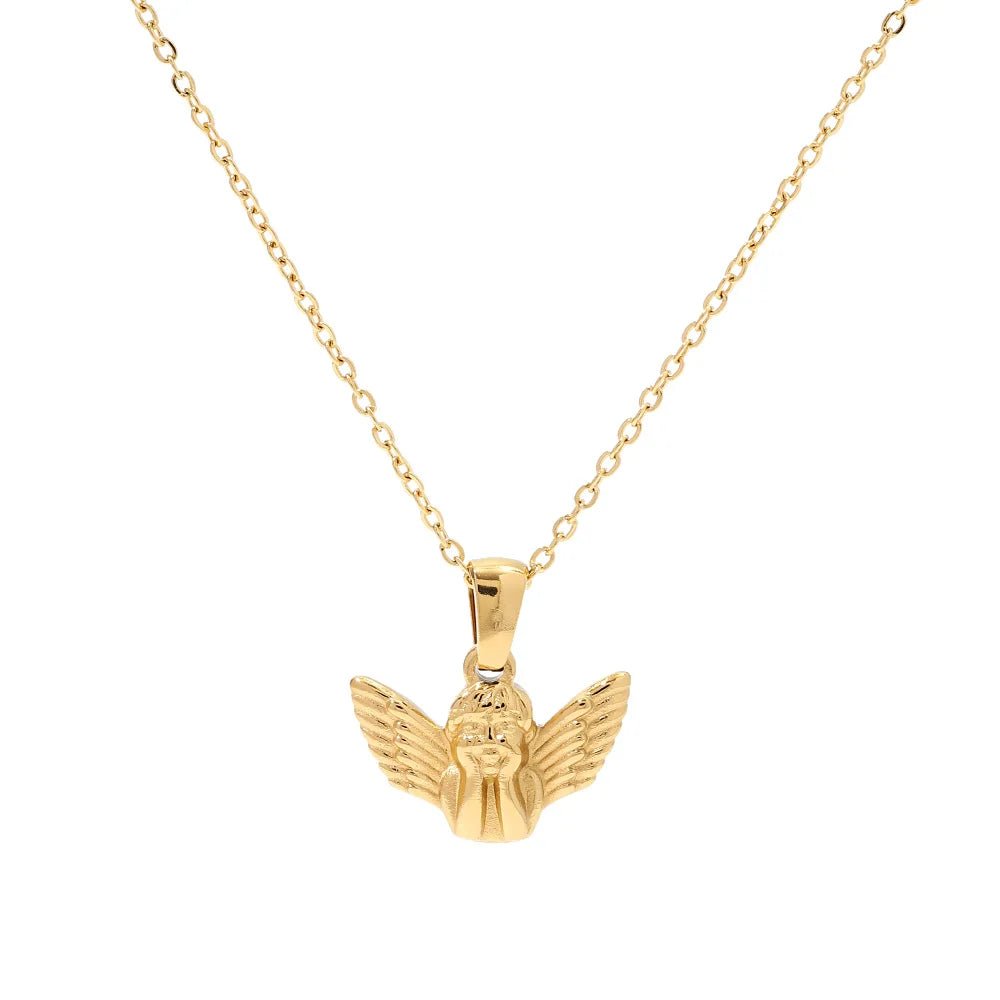 Angel wing necklace gold