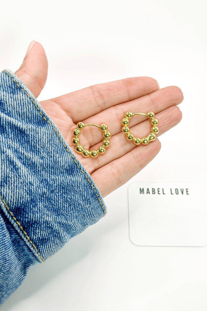 Gold Beaded Hoops Gold