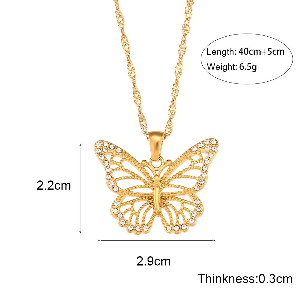 Size details of Gold Butterfly Necklace