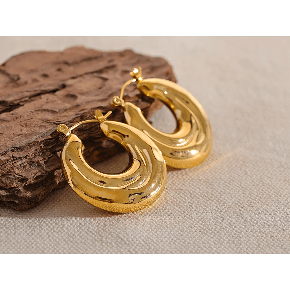 Gold Chunky Hoop Earrings