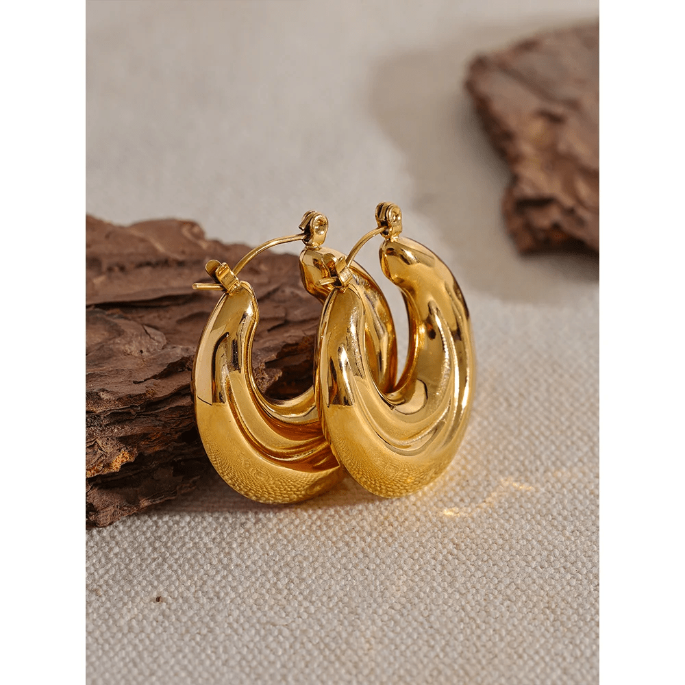 Gold Chunky Hoop Earrings