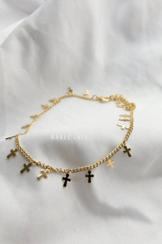 Gold Cross Anklet