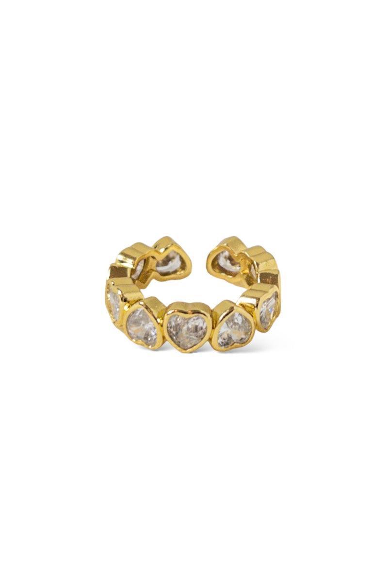 Gold Diamond Hearts Ring