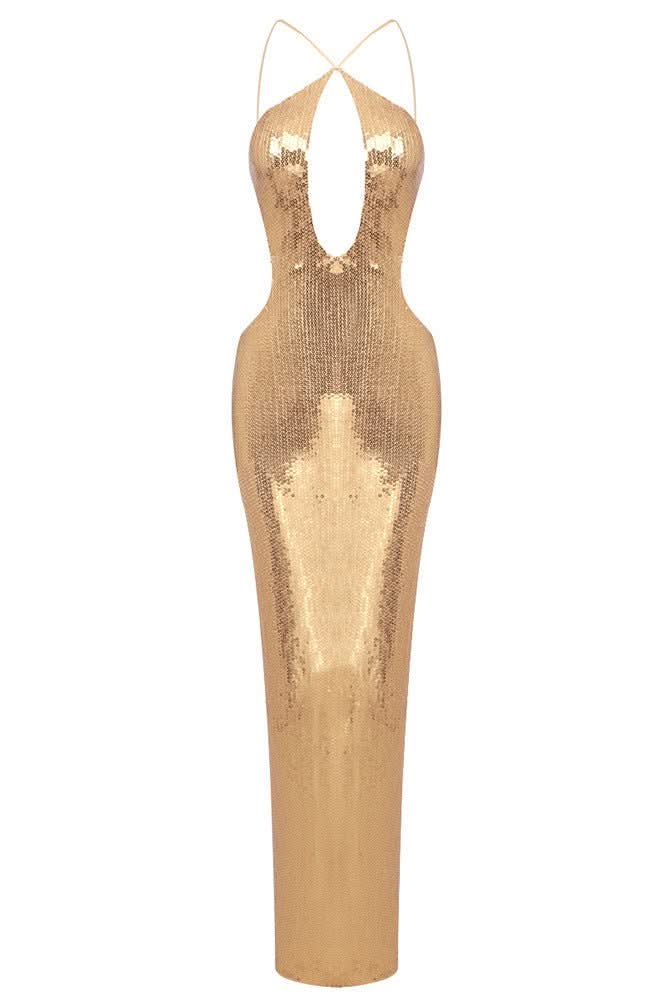 Gold Dress - Glamorous Party Outfit | Mabel Love Co. Gold Dress - Glamorous Party Outfit | Mabel Love Co.
